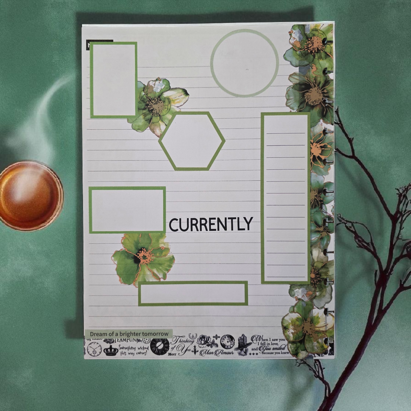 currently page of Arbor Designs 2026 discbound memory keeping extension inserts for reflection and journaling