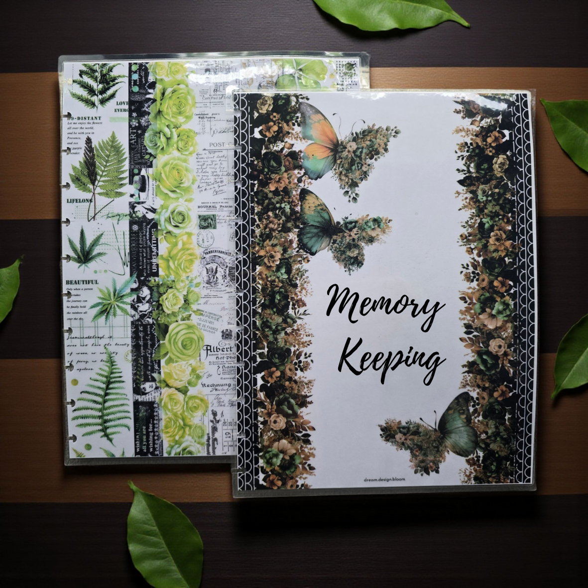 Arbor Designs discbound memory keeping cover by dream.design.bloom, natural green planner cover for journaling and keepsakes