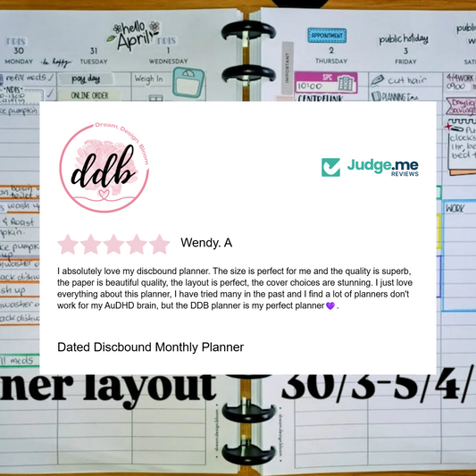 Dated Discbound Monthly Planner
