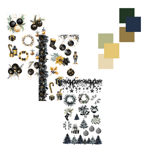 Sticker Book Christmas by dream.design.bloom showing elegant Christmas florals and functional planner sticker layouts for discbound planners