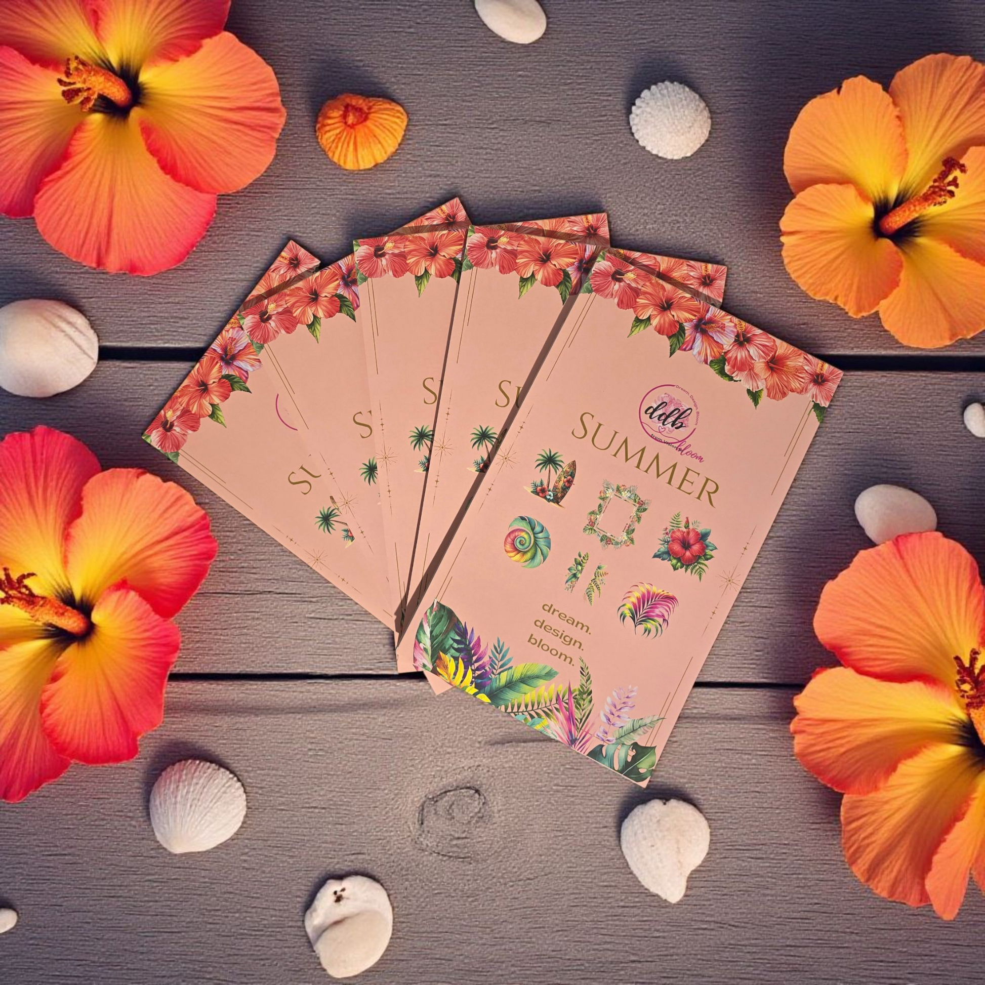 Packaged Sticker Book Summer by dream.design.bloom, boutique discbound planner accessory featuring summer-themed planner stickers