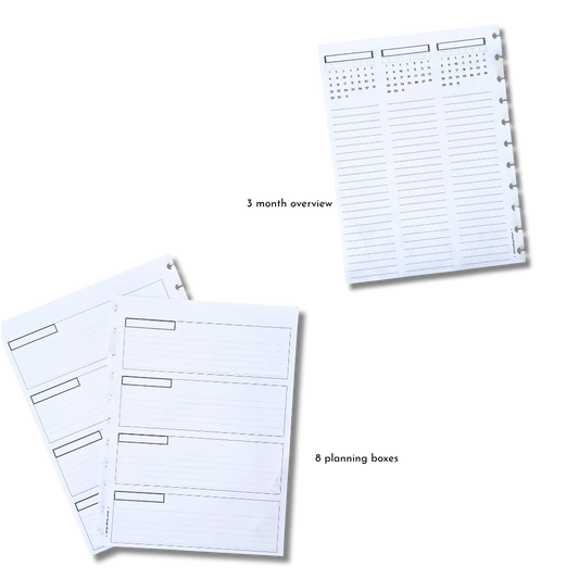 3-Month Undated Discbound Planner Inserts | Azure Blooms