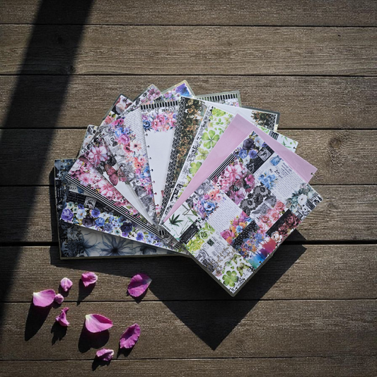 flatlay of discbound planner covers collection by dream.design.bloom featuring Whisper Dreams, Azure Blooms, Arbor Designs, Celestial Blooms and Plain