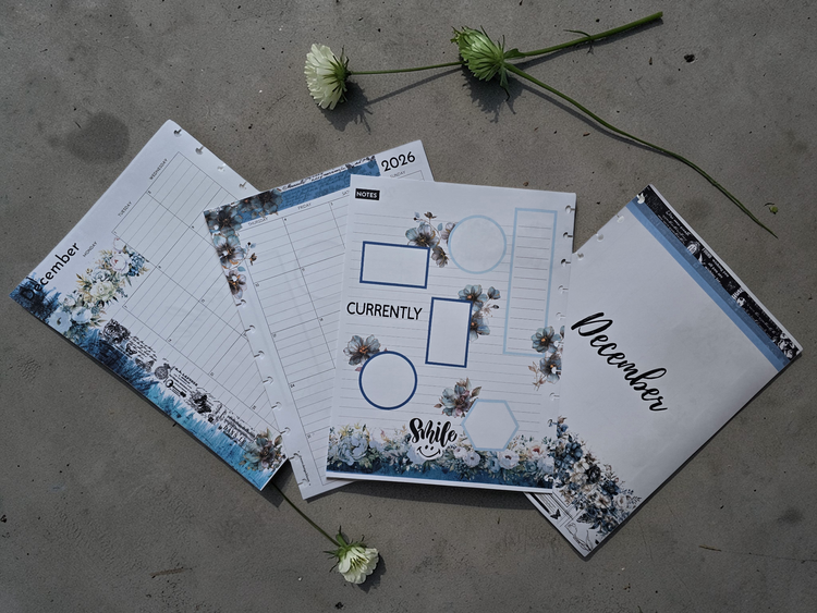collection of dream.design.bloom discbound extension inserts including 2026 weekly dated layouts and memory keeping pages designed for flexible planning and creative reflection