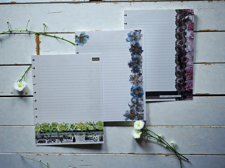 collection of dream.design.bloom discbound planner inserts including Notes, Today, and Foldout Today designs, boutique-styled and printed on premium paper for flexible daily planning
