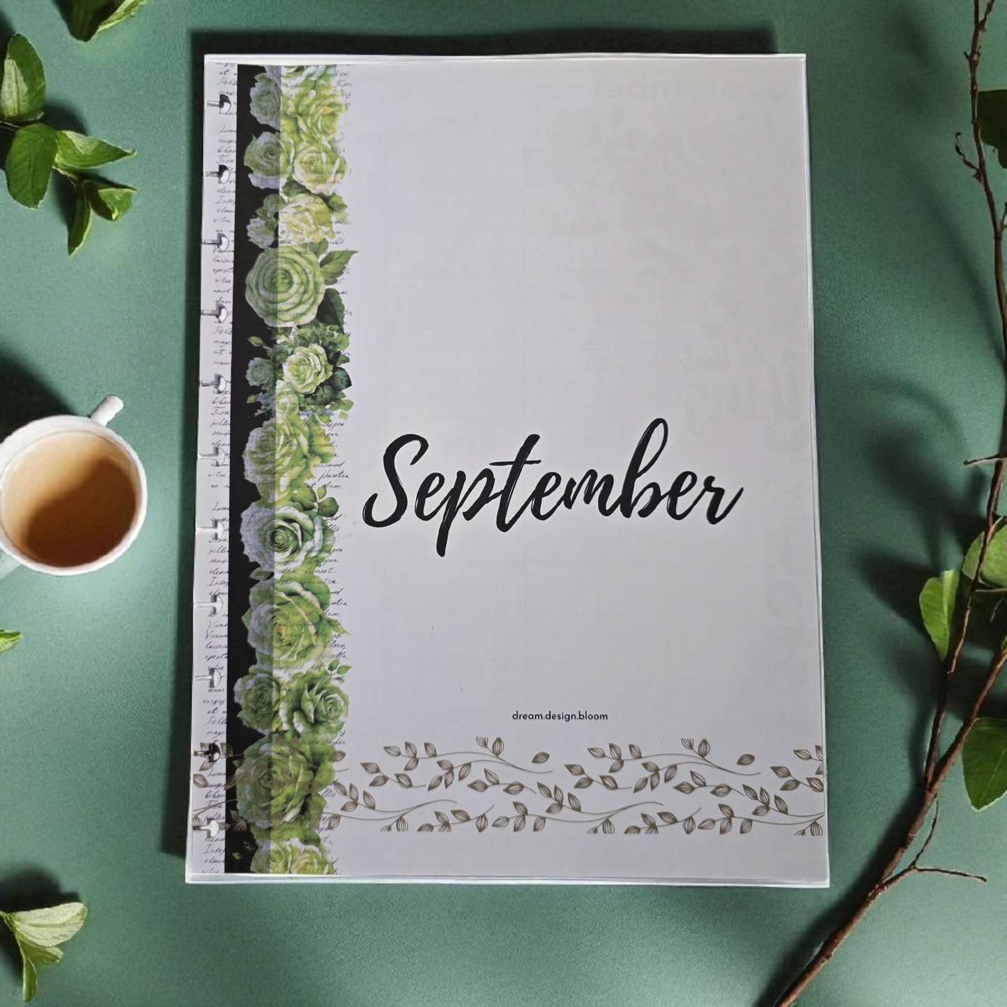 front cover of Arbor Designs 2026 discbound memory keeping extension inserts in natural green palette