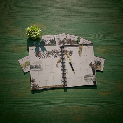 monthly calendar spread from Arbor Designs 2026 discbound planner showing dated layout and clear structure