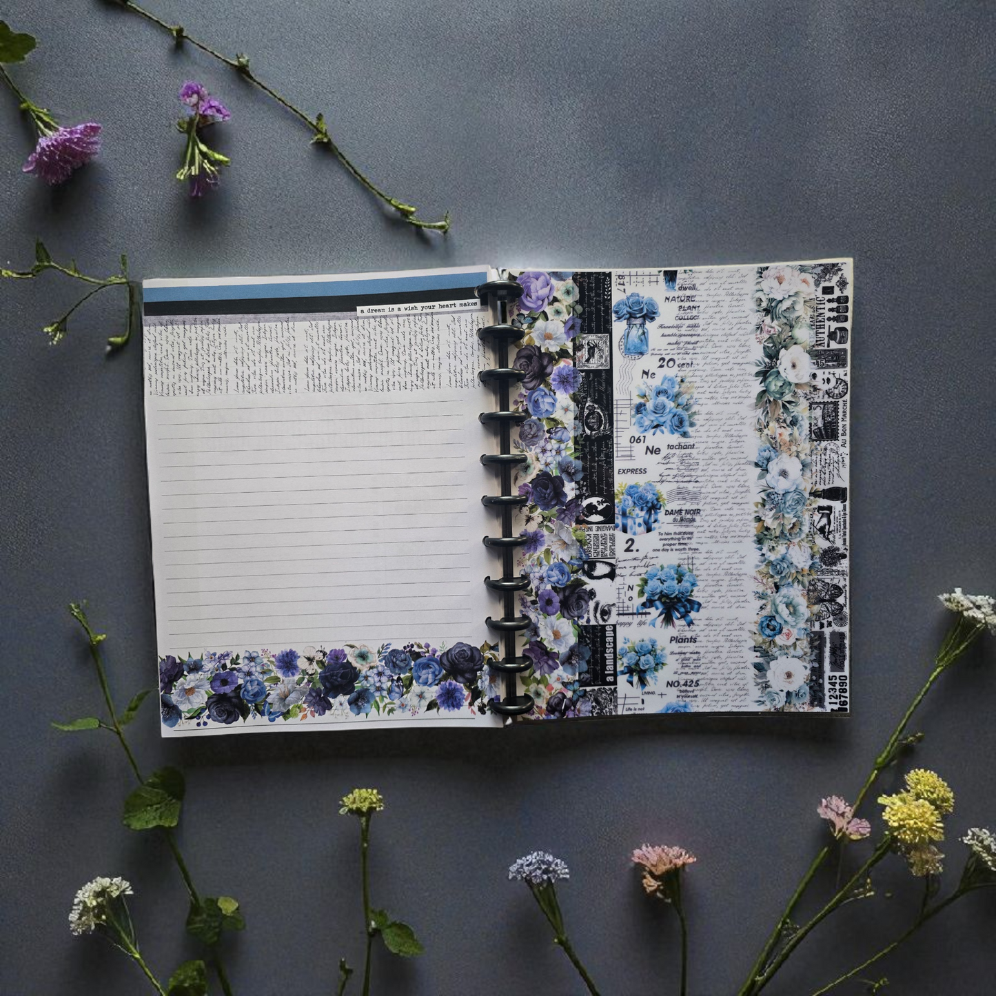 inside back cover of Azure Blooms 2026 discbound monthly dated planner