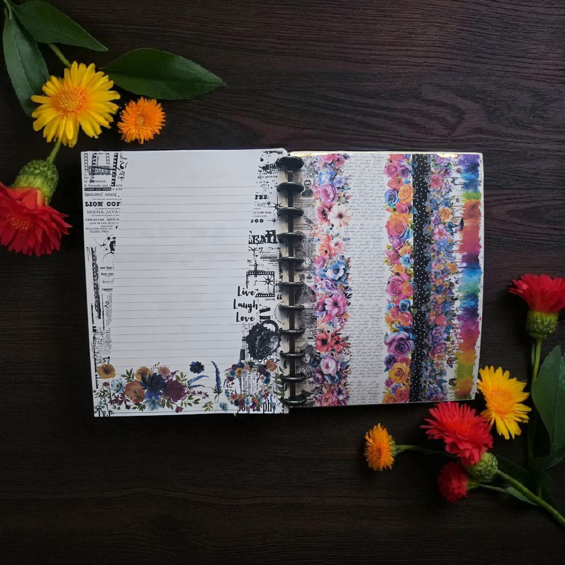 inside back cover of Celestial Blooms 2026 discbound monthly dated planner