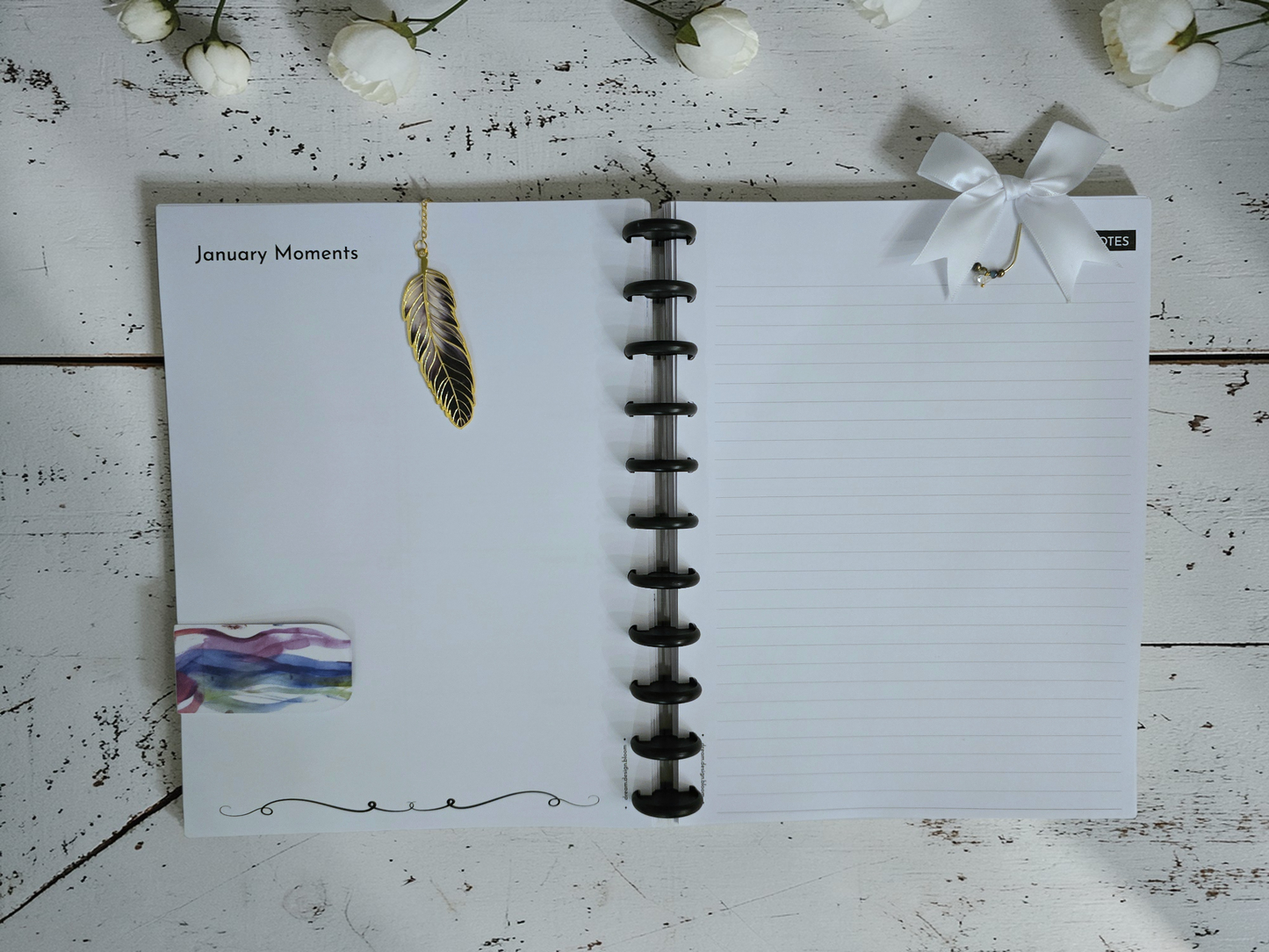 2026 Discbound Weekly Dated Extension Inserts by dream.design.bloom in Plain palette, showing monthly Notes and Blank pages together