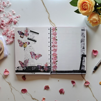 2026 Discbound Weekly Dated Extension Inserts by dream.design.bloom in Whisper Dreams palette, soft pink boutique colour collection showing monthly Notes and Blank pages together