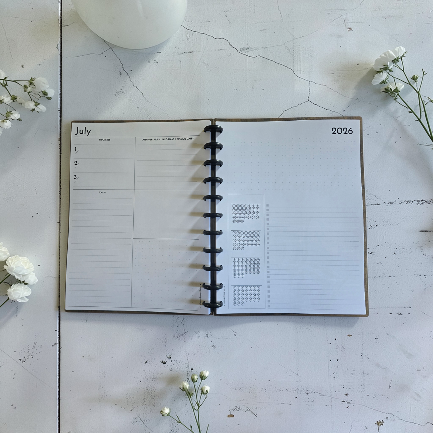 Dated Discbound Monthly Planner | Signature Designs
