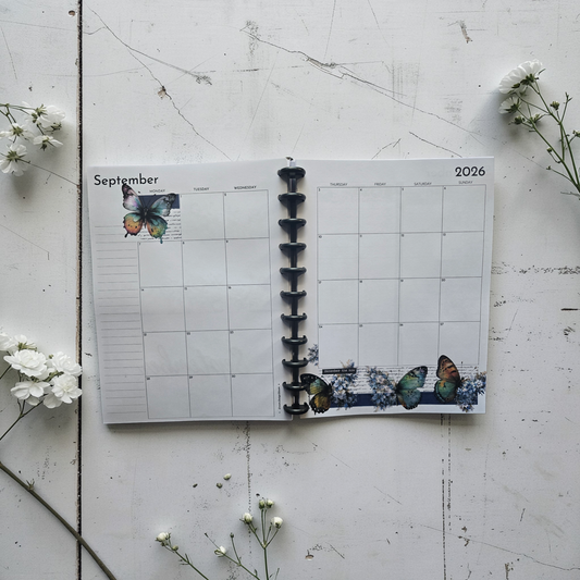 Dated Monthly Discbound Planner | Azure Blooms