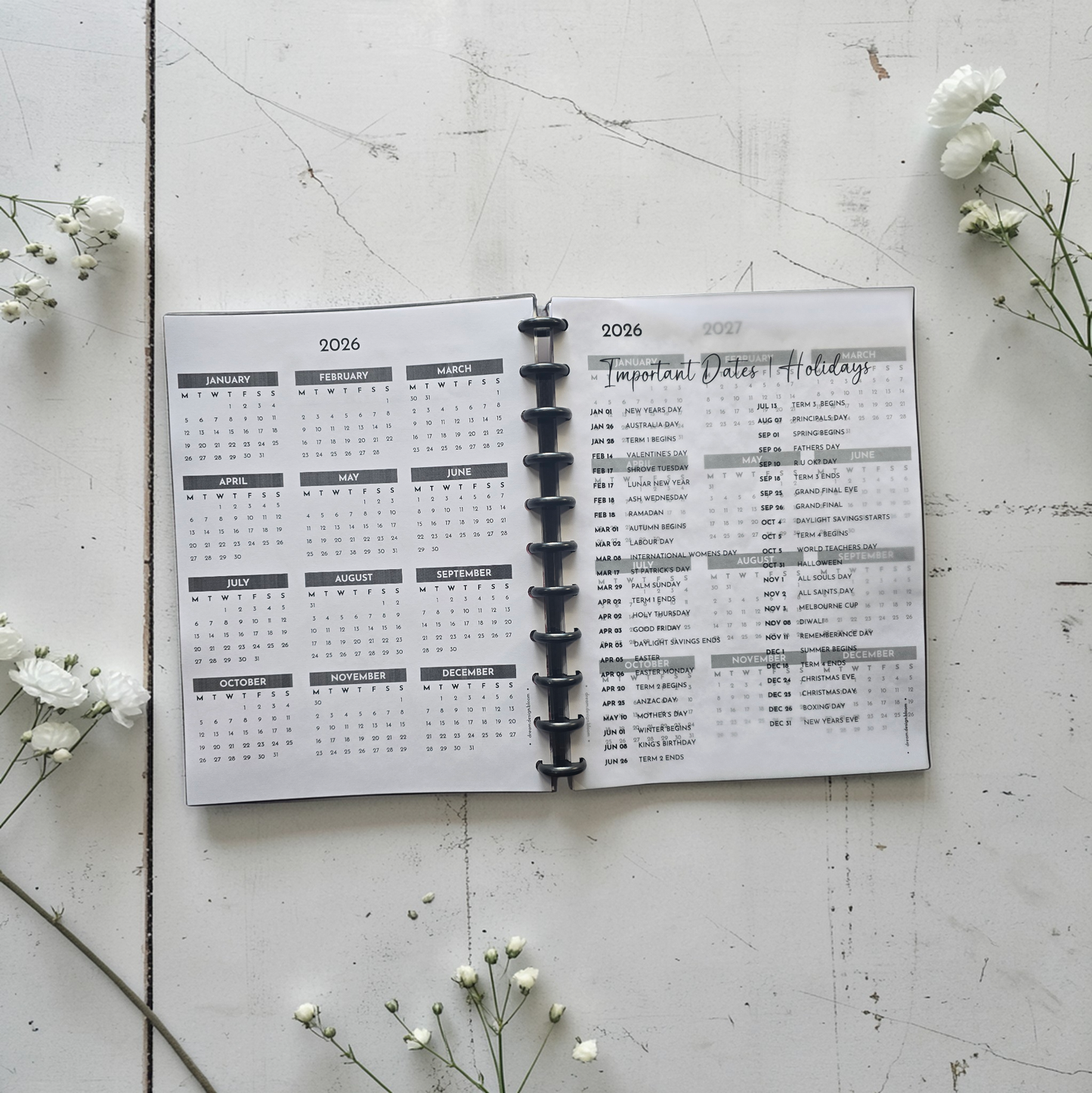 Dated Discbound Monthly Planner
