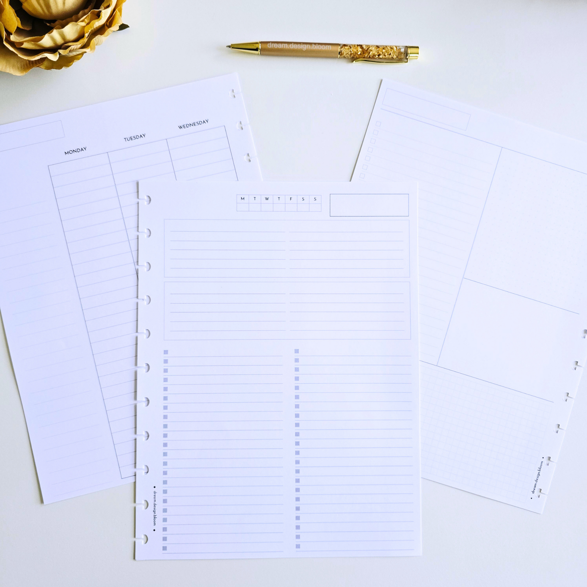 3-Month Undated Weekly Extension Inserts | Azure Blooms
