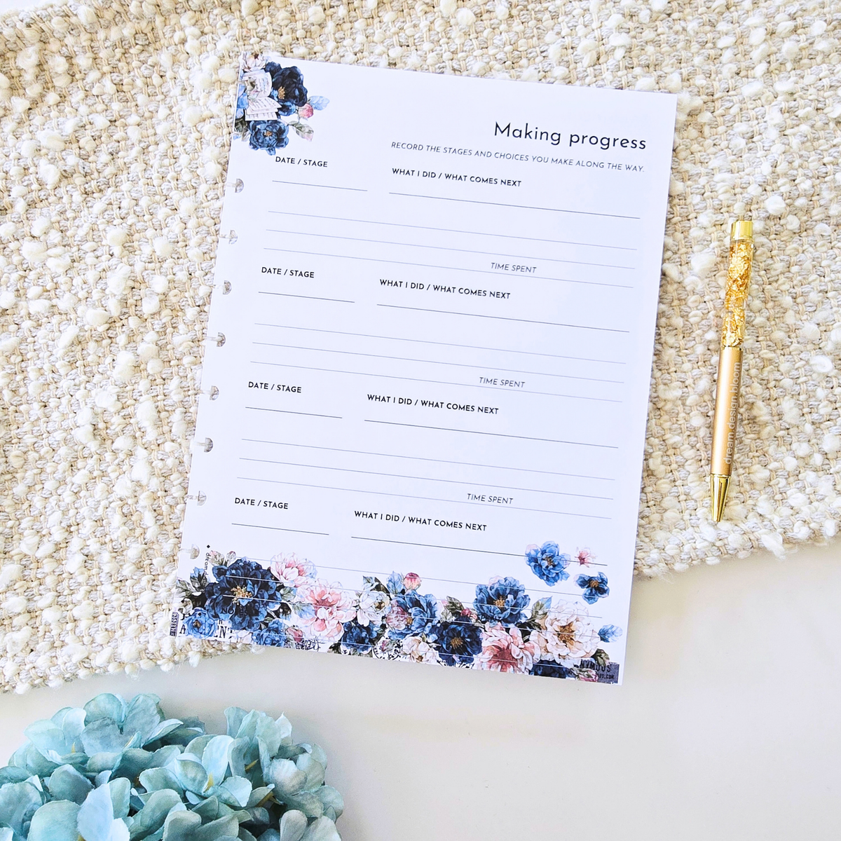 Making Progress Inserts | Azure Blooms