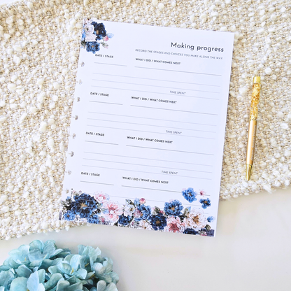 Making Progress Inserts | Azure Blooms