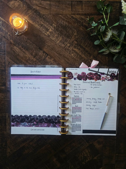 Dated Monthly Discbound Planner - Whisper Dreams (Pink)