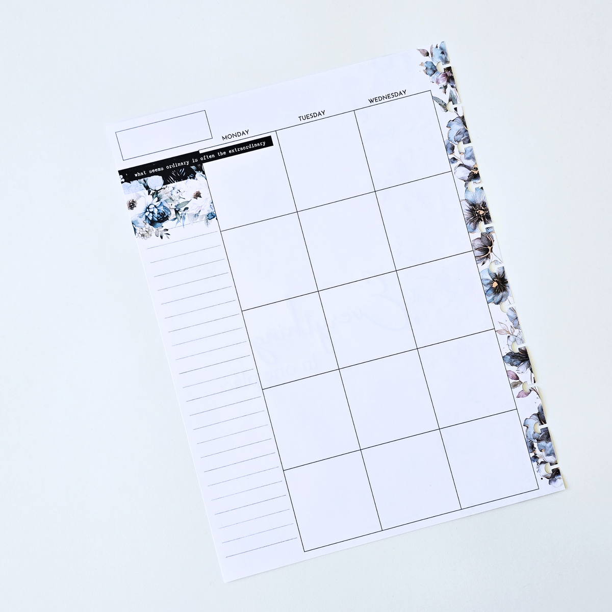 3-Month Undated Discbound Planner Inserts | Azure Blooms