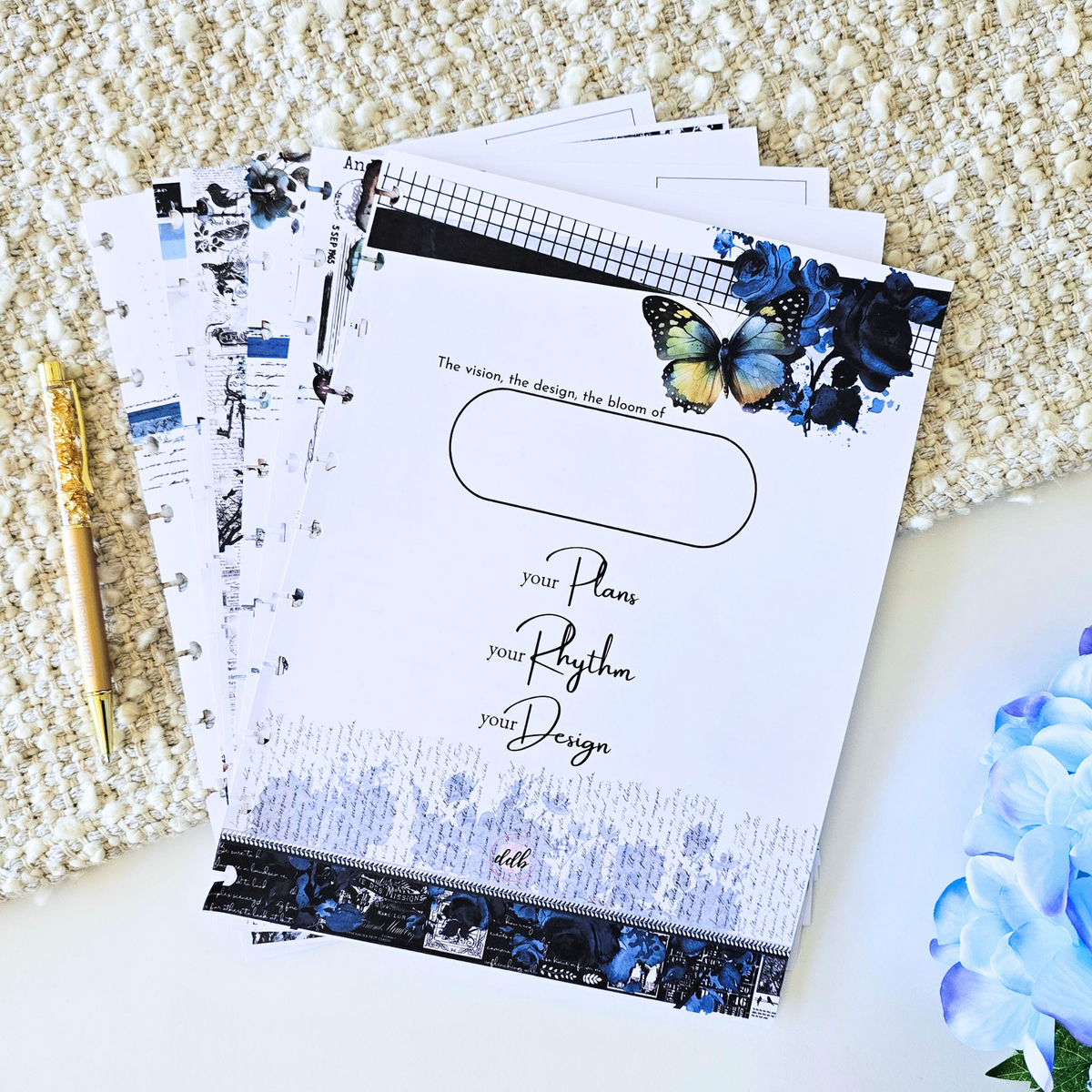 3-Month Undated Discbound Planner Inserts | Azure Blooms