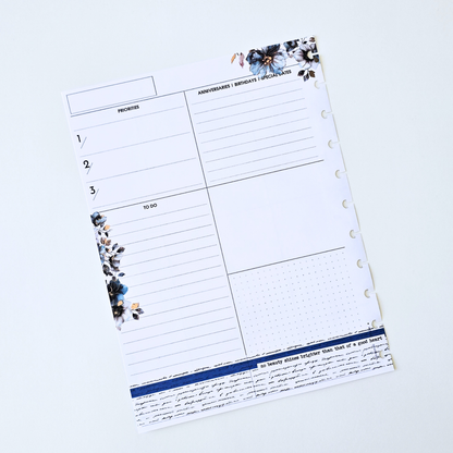 3-Month Undated Discbound Planner Inserts | Azure Blooms