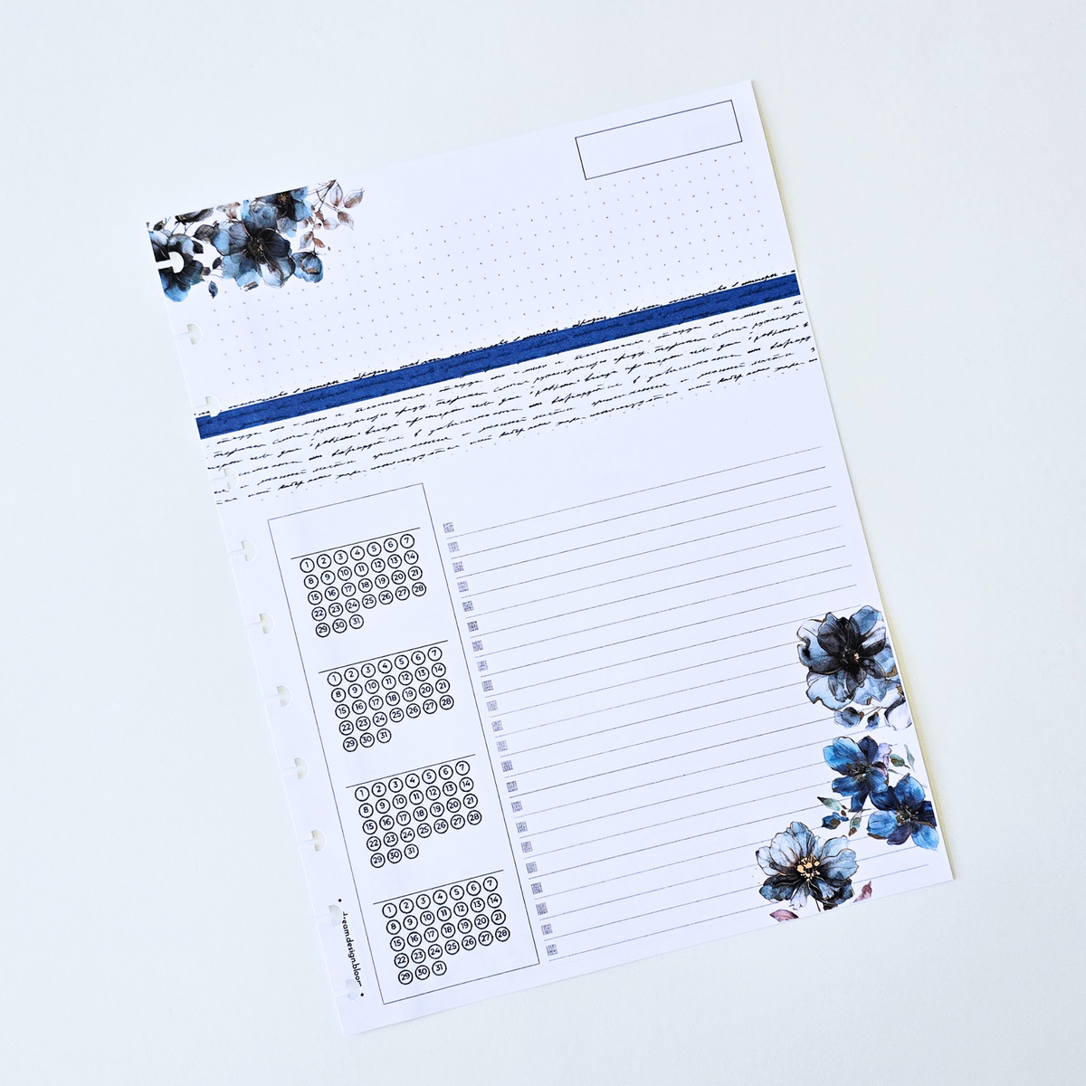 3-Month Undated Discbound Planner Inserts | Azure Blooms