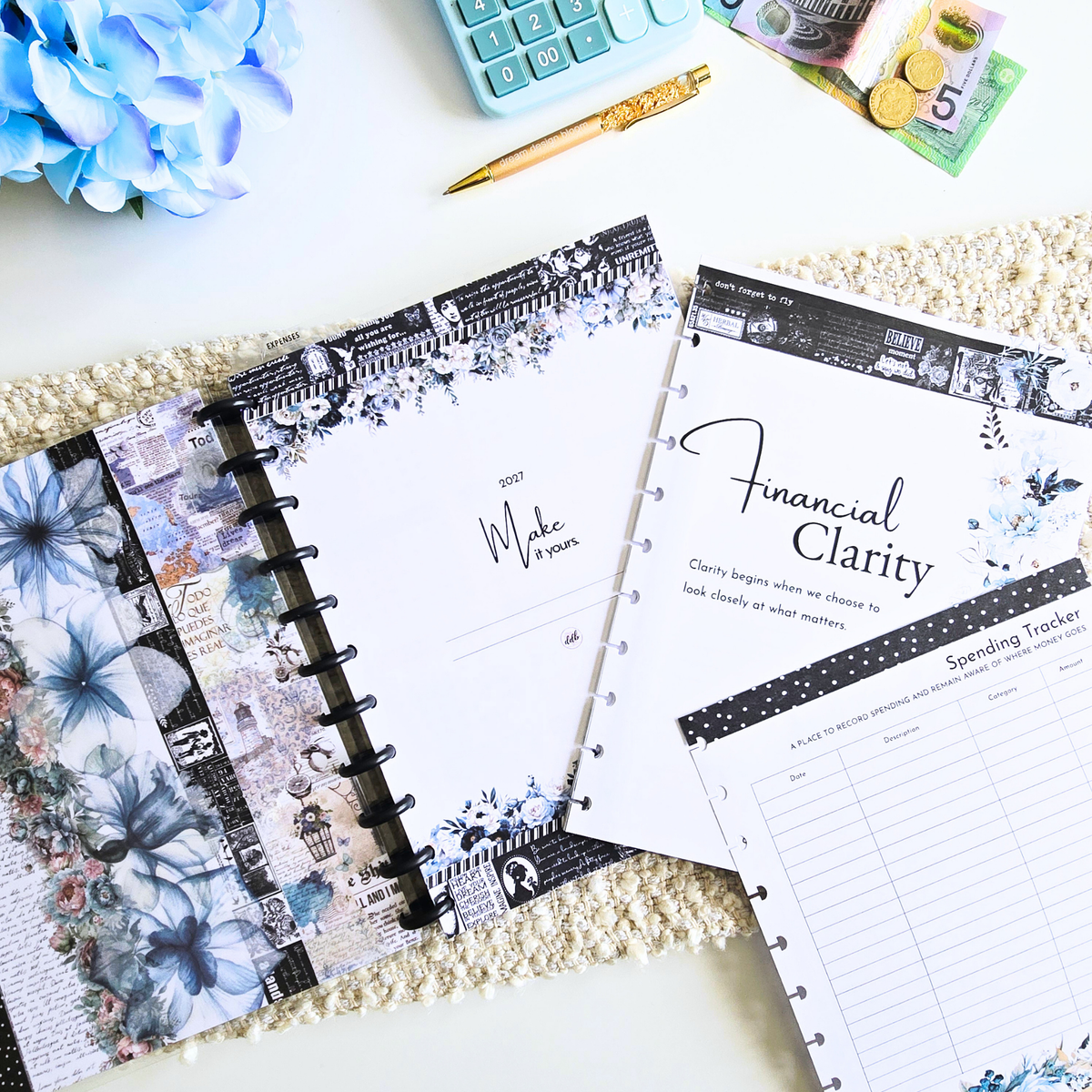 Financial Goals Inserts | Azure Blooms