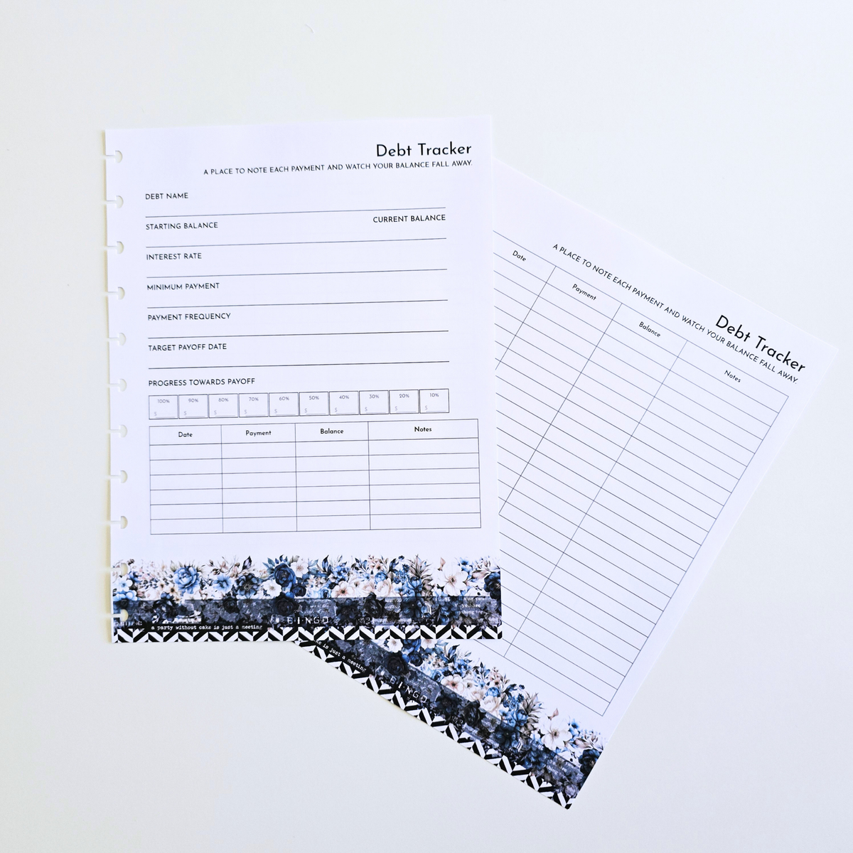 Financial Goals Inserts | Azure Blooms