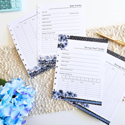 Financial Goals Inserts | Azure Blooms