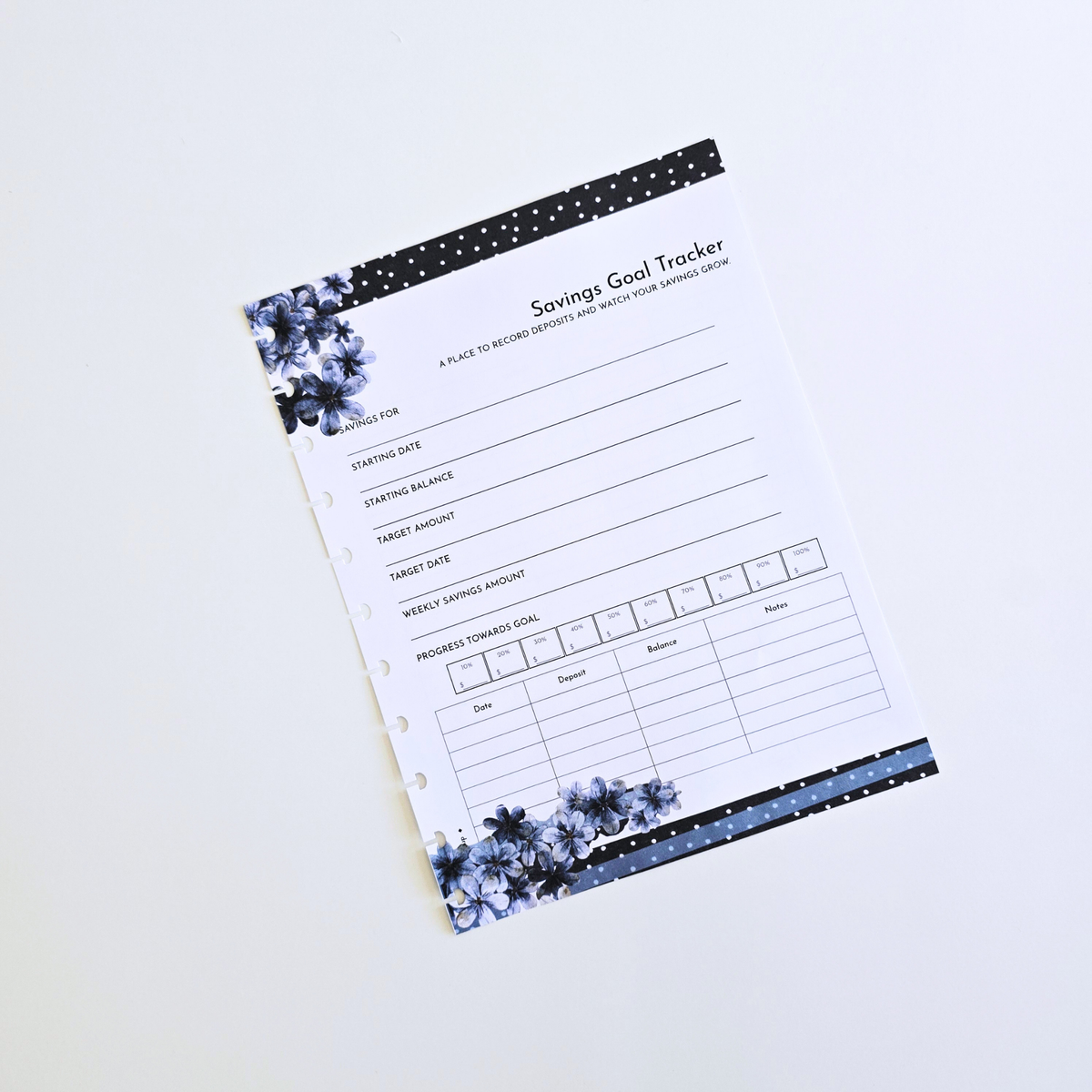 Financial Goals Inserts | Azure Blooms