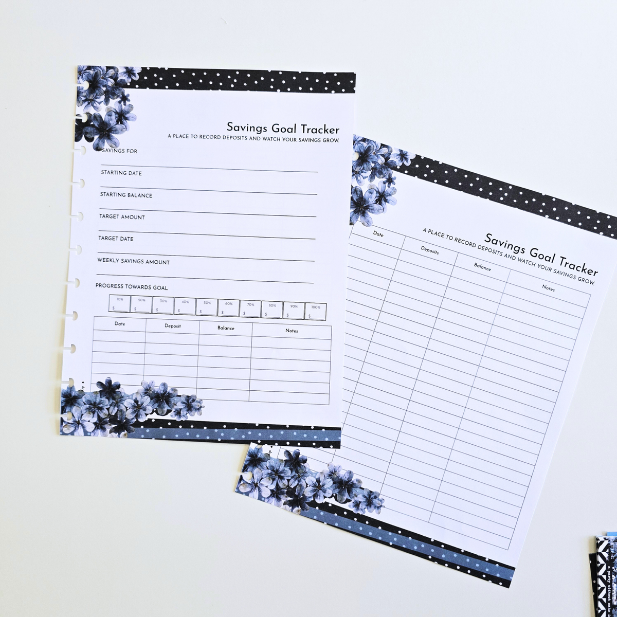 Financial Goals Inserts | Azure Blooms
