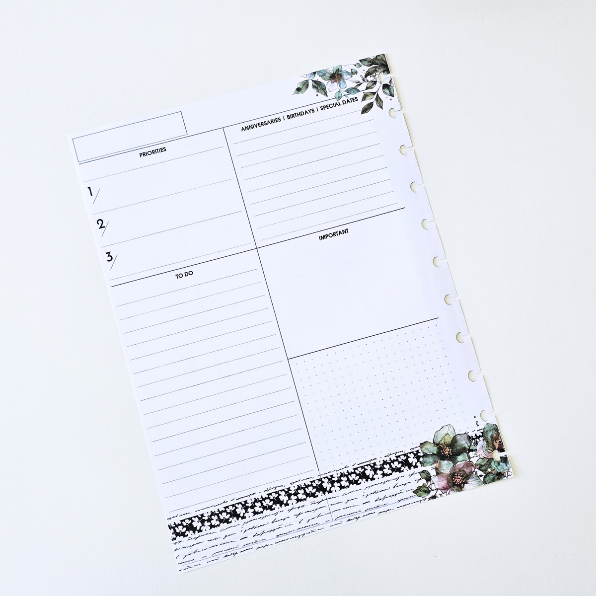 3-Month Undated Discbound Planner Inserts | Arbor Designs