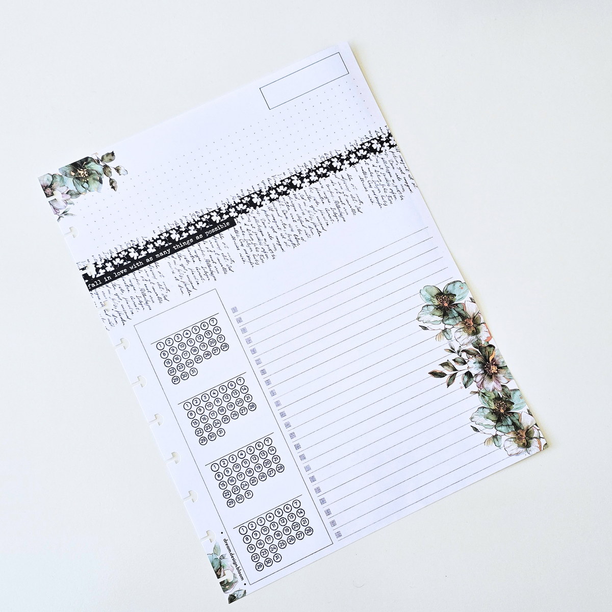 3-Month Undated Discbound Planner Inserts | Arbor Designs