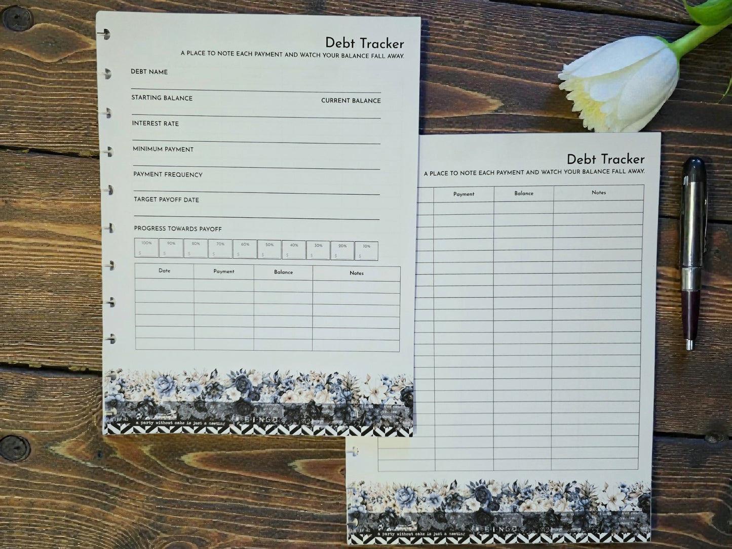 Financial Goals Inserts | Azure Blooms