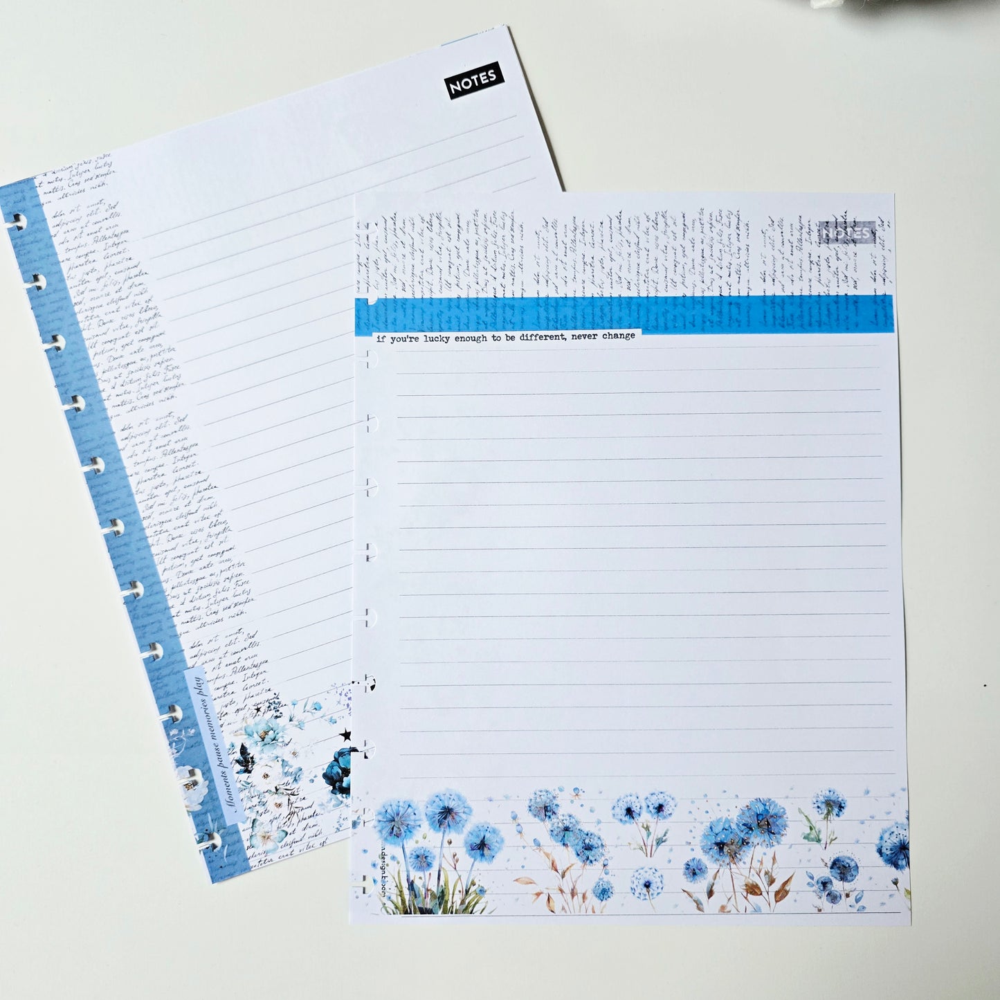 Discbound Notes Inserts | Azure Blooms