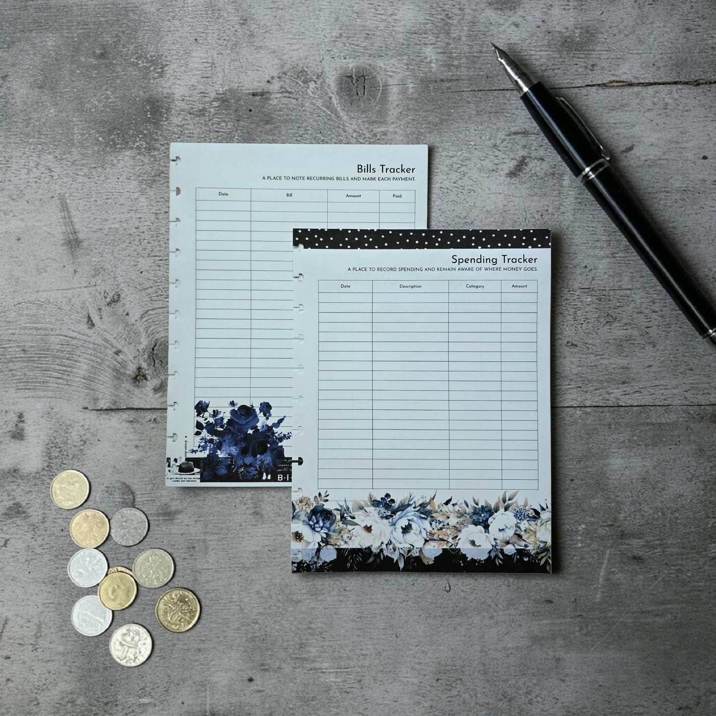 Financial Tracker Inserts | Azure Blooms