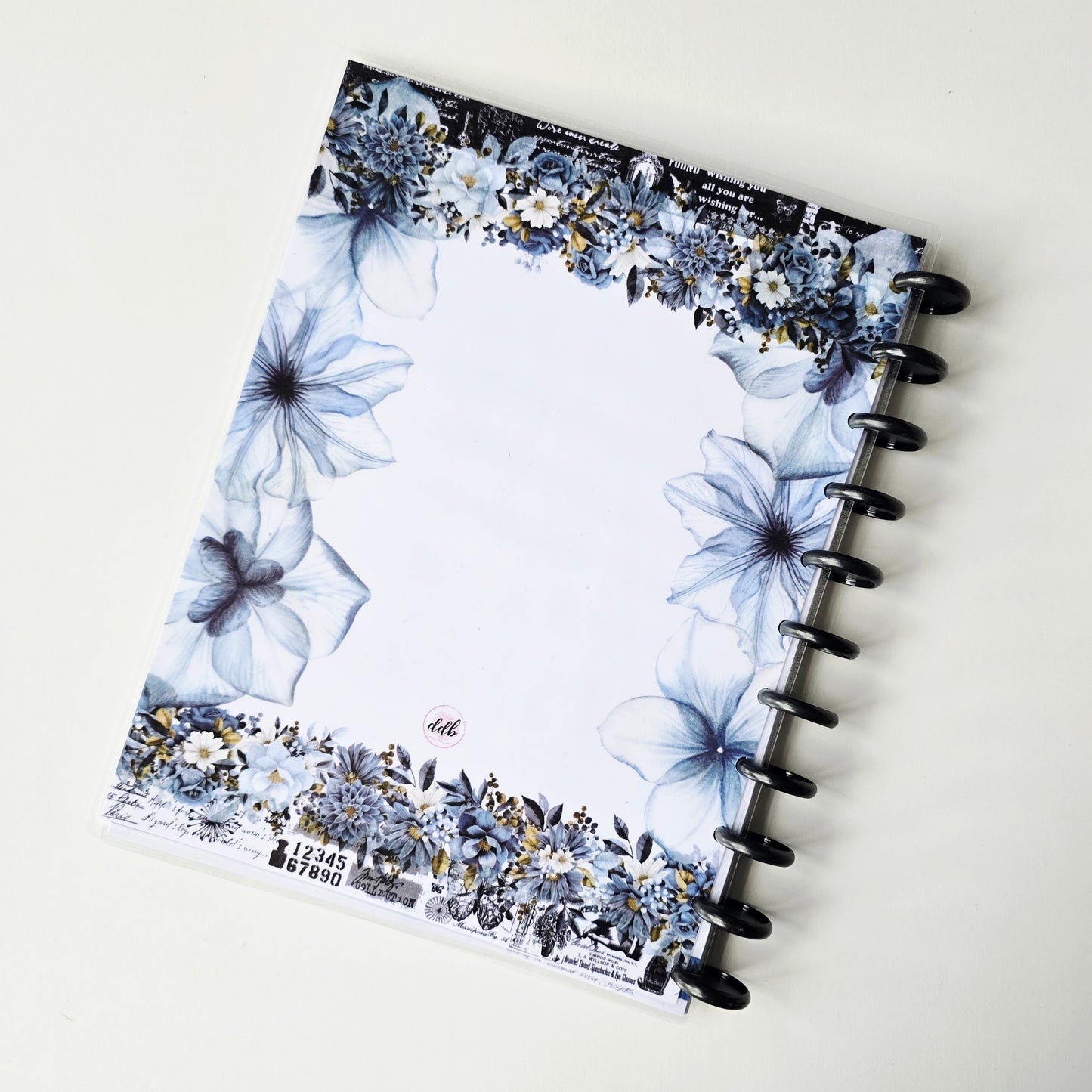 Undated Discbound Monthly Planner | Azure Blooms