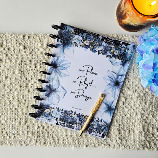 Undated Discbound Monthly Planner | Azure Blooms
