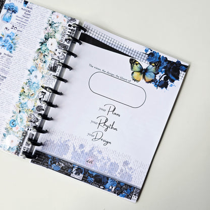 Undated Discbound Monthly Planner | Azure Blooms