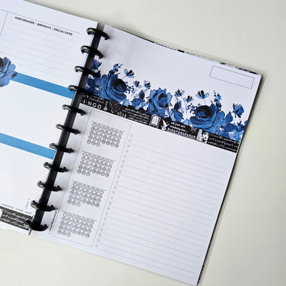 Undated Discbound Monthly Planner | Azure Blooms