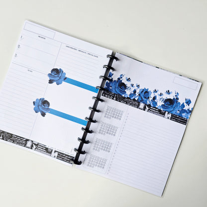 Undated Discbound Monthly Planner | Azure Blooms