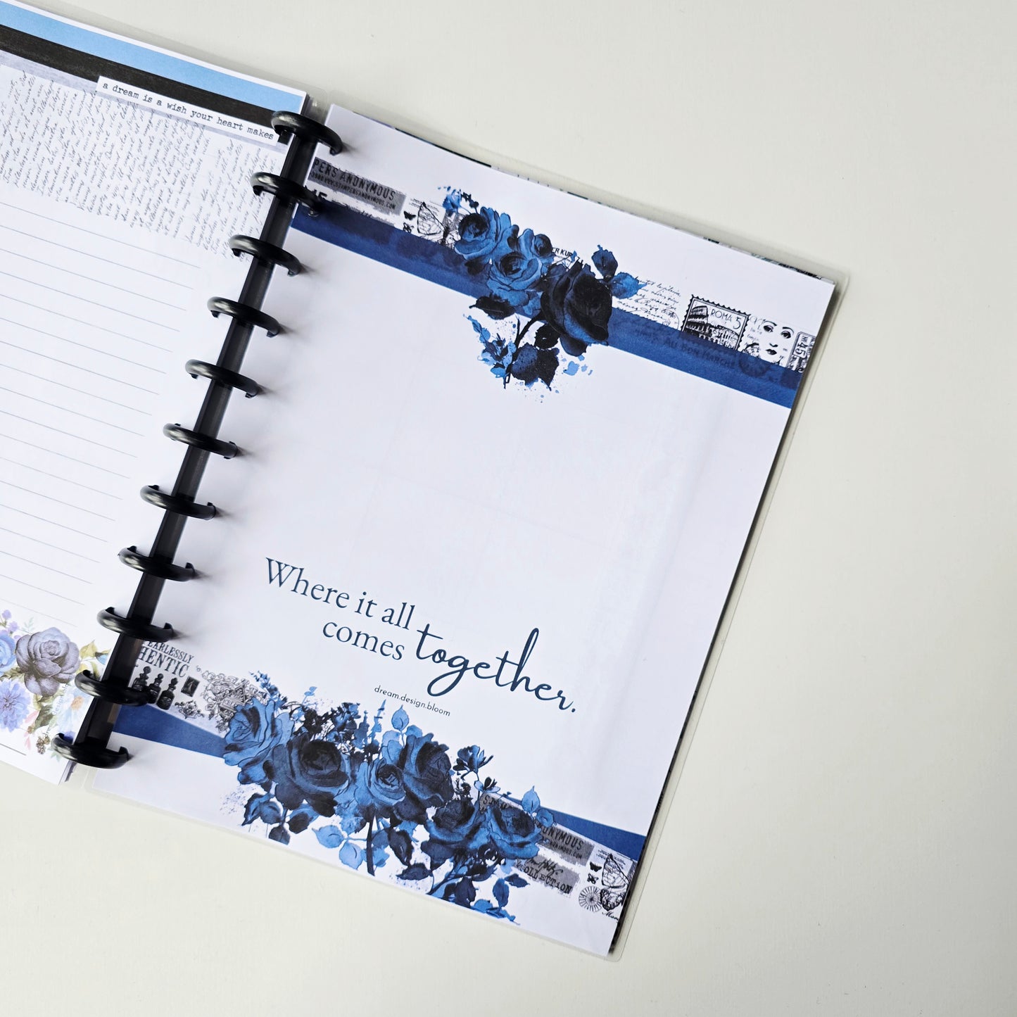 Undated Discbound Monthly Planner | Azure Blooms