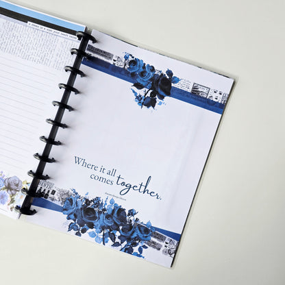 Undated Discbound Monthly Planner | Azure Blooms