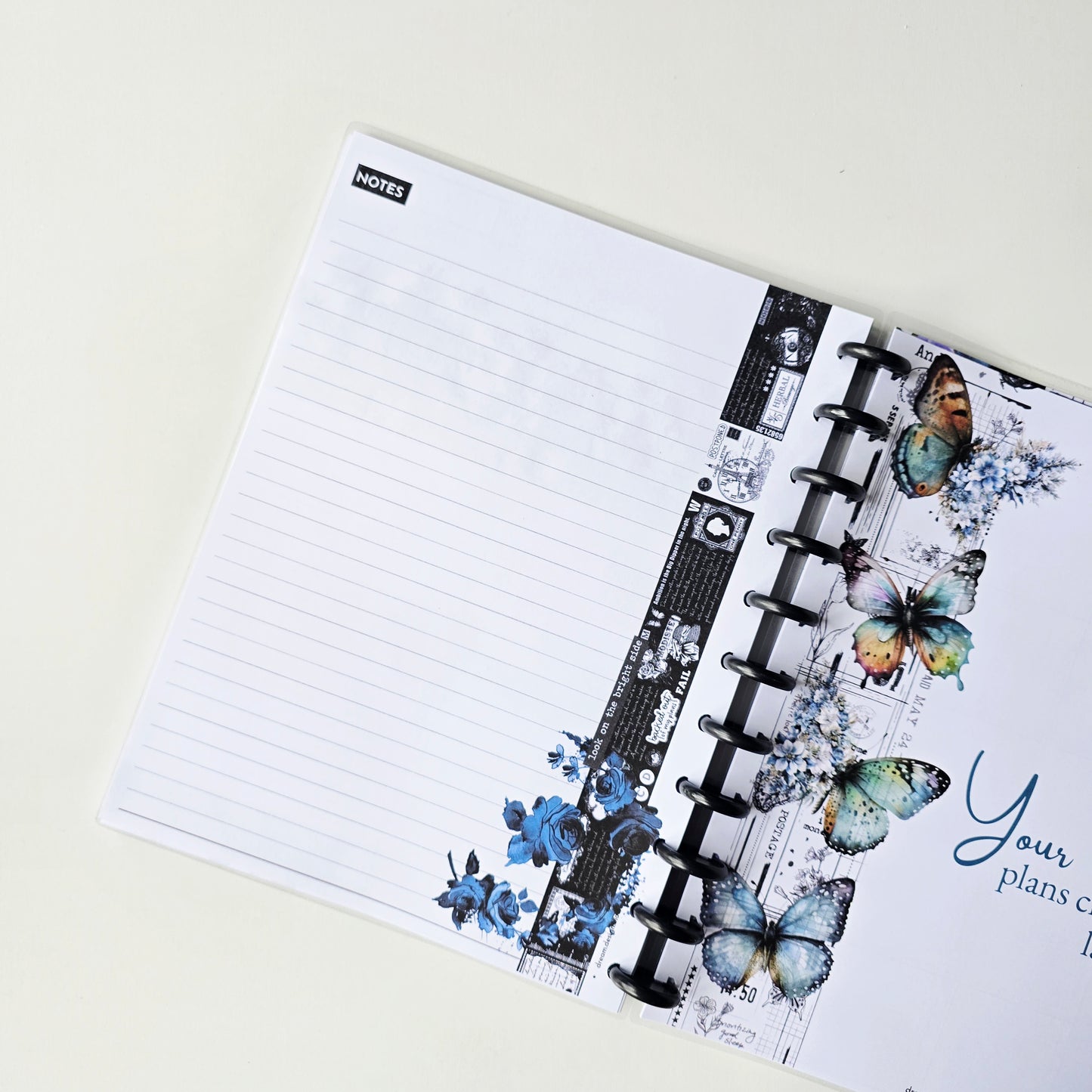 Undated Discbound Monthly Planner | Azure Blooms