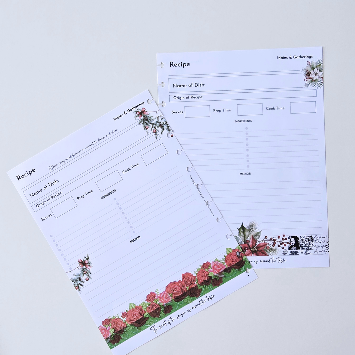 Recipes & Gatherings | Christmas Extension Inserts