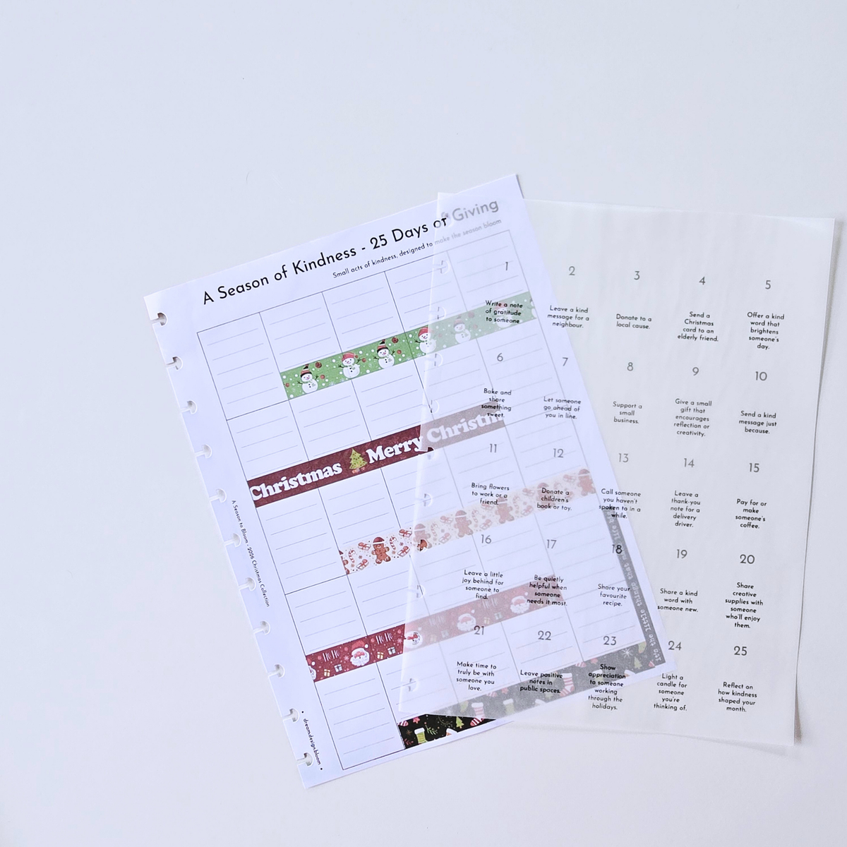 Recipes & Gatherings | Christmas Extension Inserts