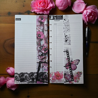 Whisper Dreams discbound foldout today inserts unfolded to show both daily planning layouts