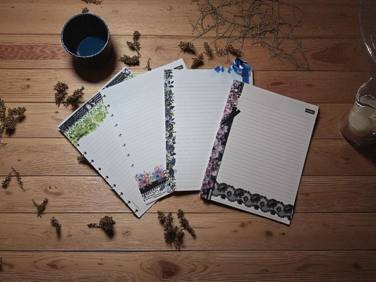 discbound notes inserts collection by dream.design.bloom featuring Whisper Dreams, Azure Blooms, Arbor Designs, Celestial Blooms, and Plain planner inserts