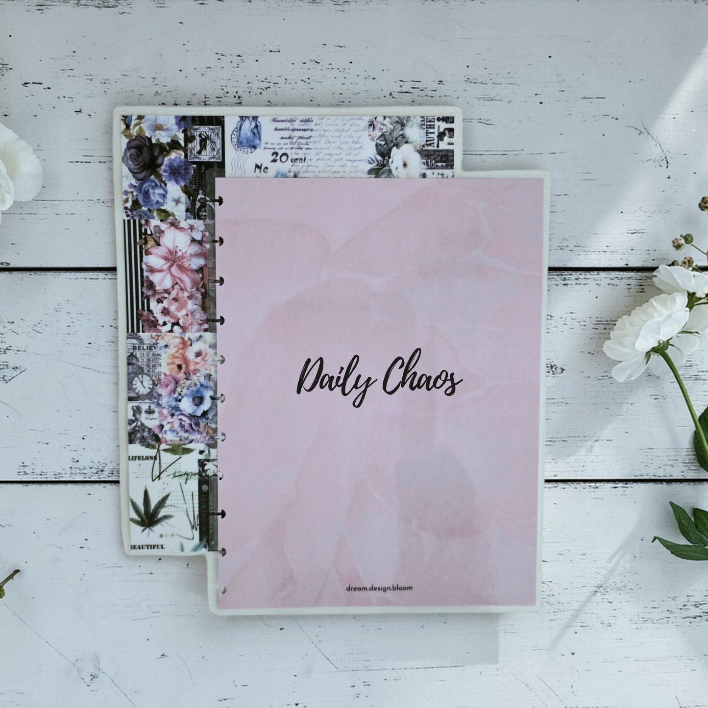 signature designs personalised discbound planner cover by dream.design.bloom, vibrant rainbow design with custom text personalisation