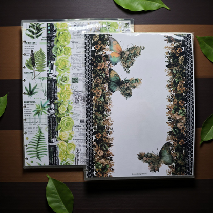 Arbor Designs discbound planner cover, natural green reversible cover by dream.design.bloom